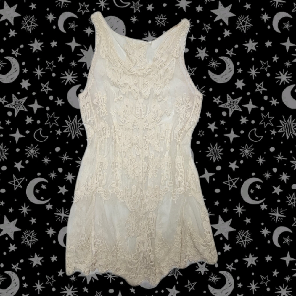 FRENCH KISS Crochet Lace Mini Dress